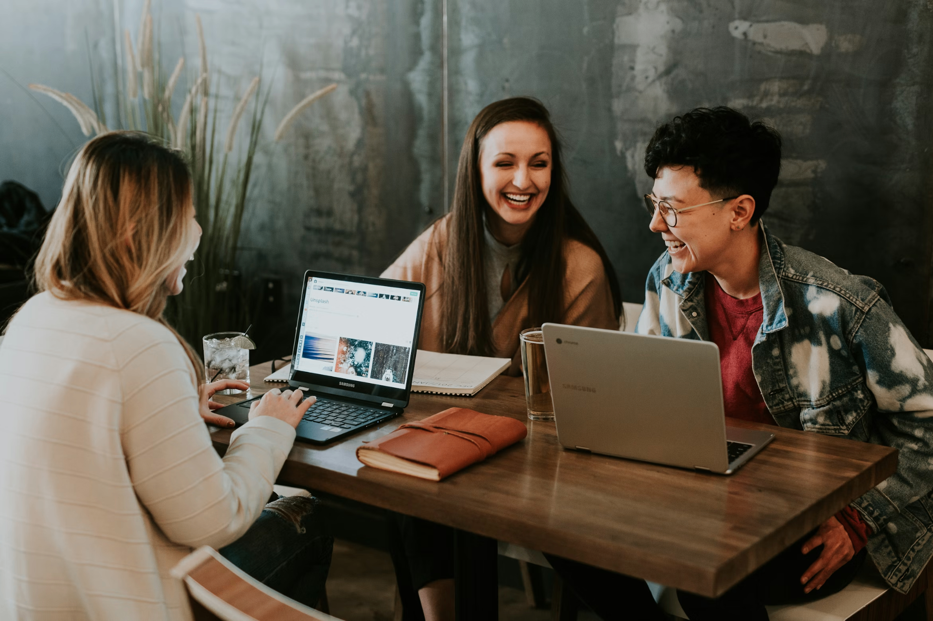 Team collaborating in an office